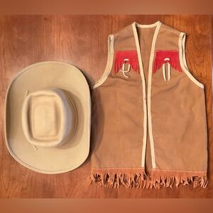 Vintage Kid's Cowboy Vest and Hat